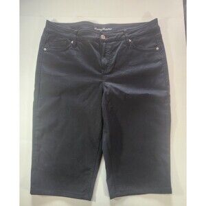 Tommy‎ Bahama Shorts Womens Black High Rise Boardwalk Boracay Clam Diggers W36